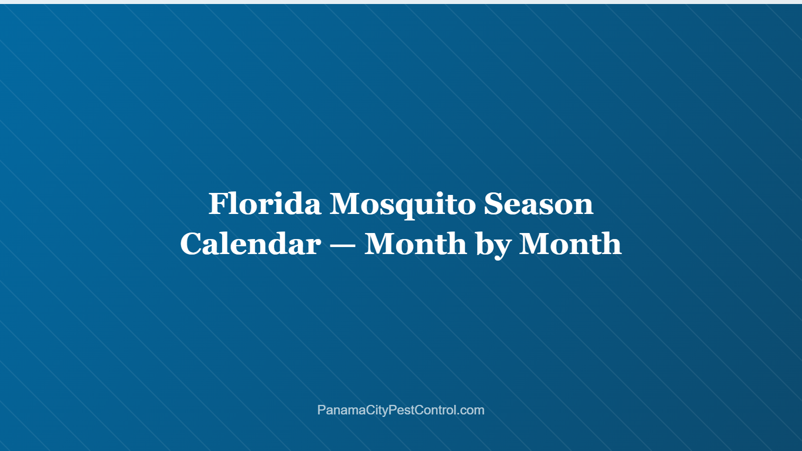 Florida Mosquito Season Calendar — Month by Month