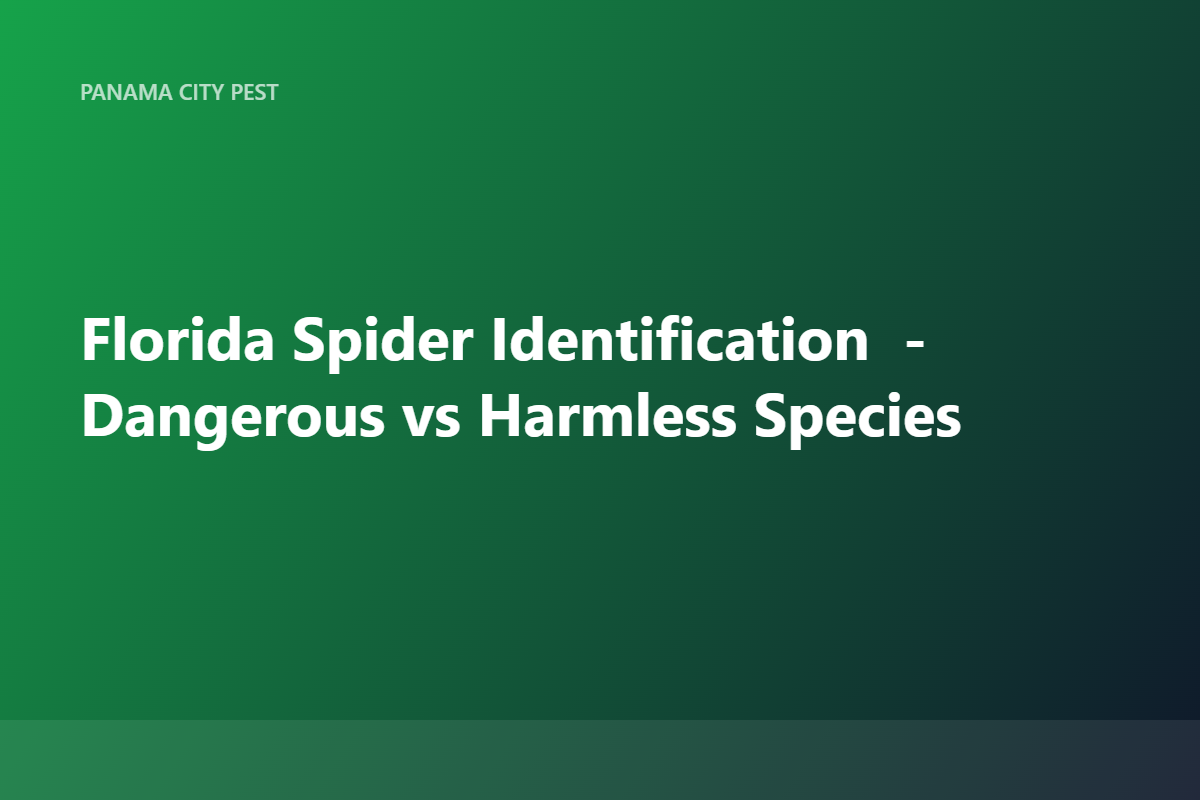 Florida Spider Identification — Dangerous vs Harmless Species