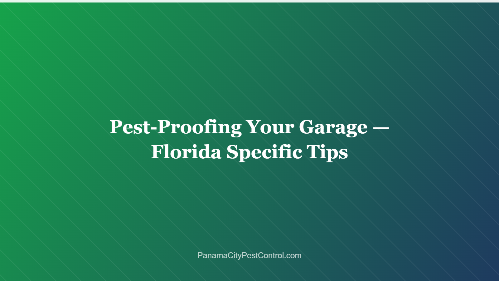 Pest-Proofing Your Garage — Florida Specific Tips