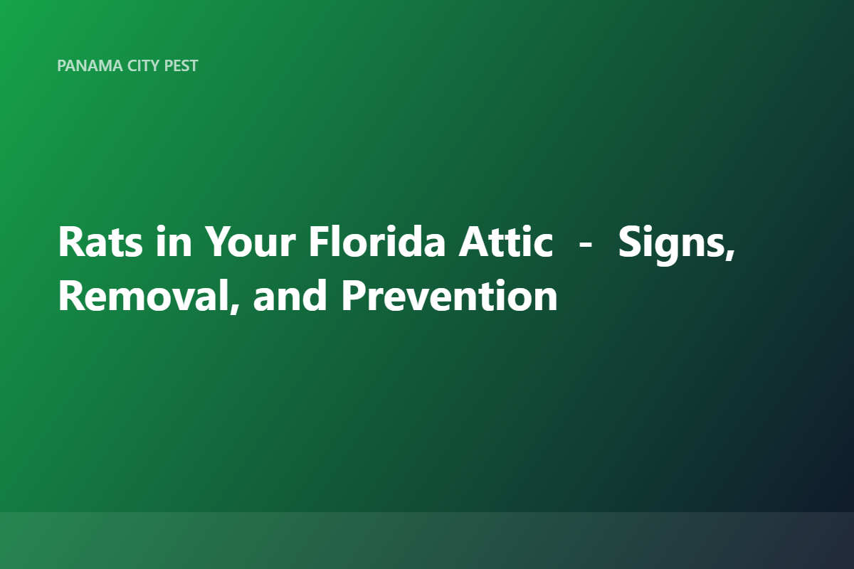 Rats in Your Florida Attic — Signs, Removal, and Prevention