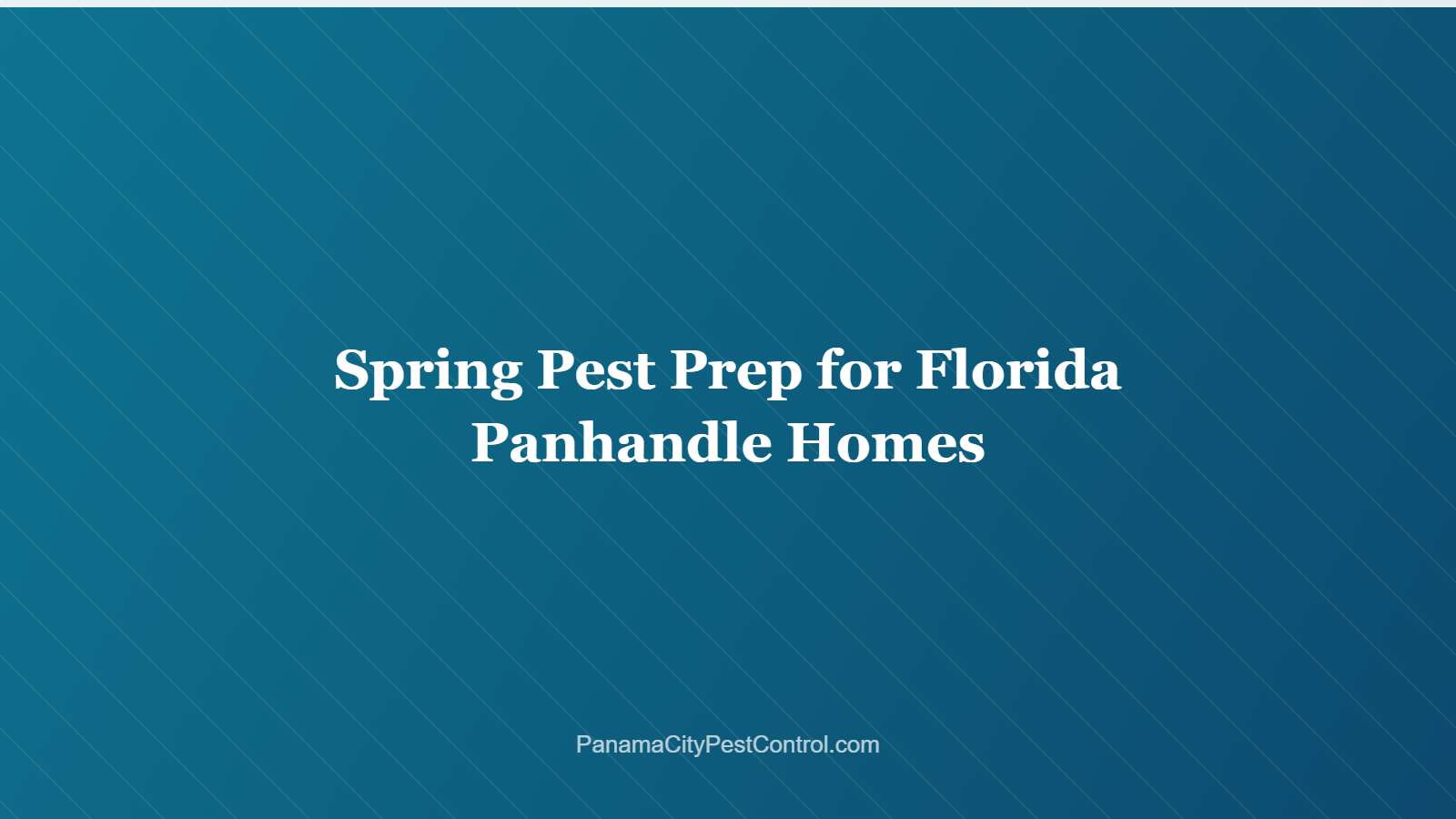 Spring Pest Prep for Florida Panhandle Homes